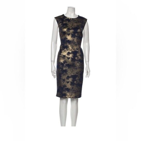 Philosophy di Lorenzo Serafini Blue Gold Gorgeous Dress Sz M - Picture 1 of 5